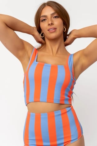 blue-orange-striped-tankini-top Medium