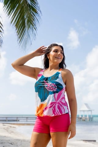 floral-sporty-tankini Medium